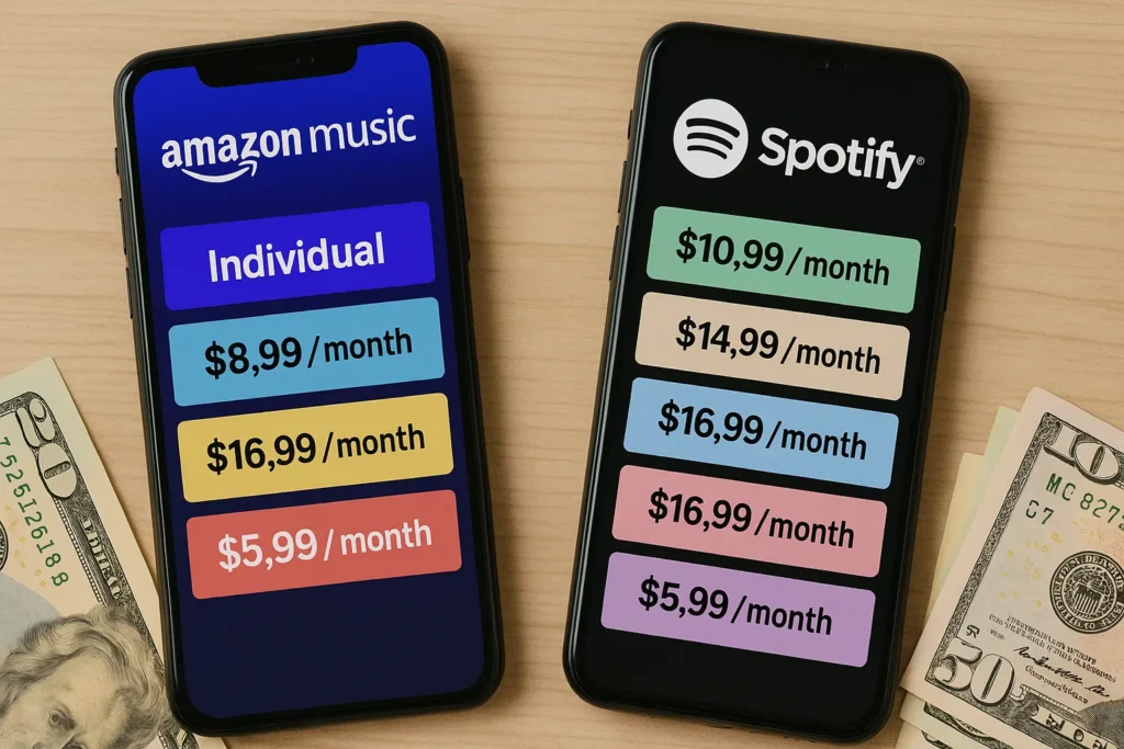 Amazon Music vs Spotify Pricing Comparison