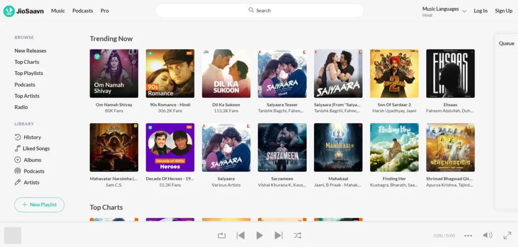 Jio Saavn Spotify Alternative Free